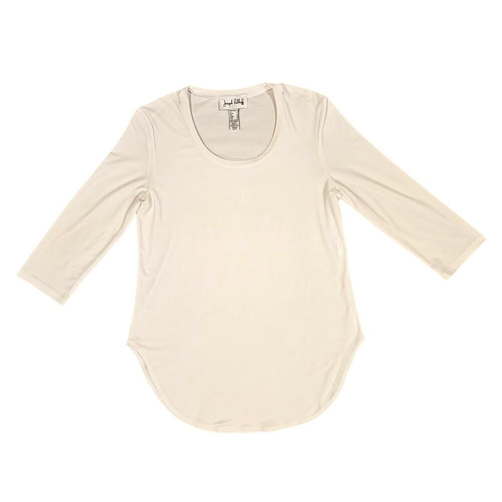 Joseph Ribkoff White Scoop Neck Tunic, Casual, 3/4 Sleeve Pullover New, Sz 8